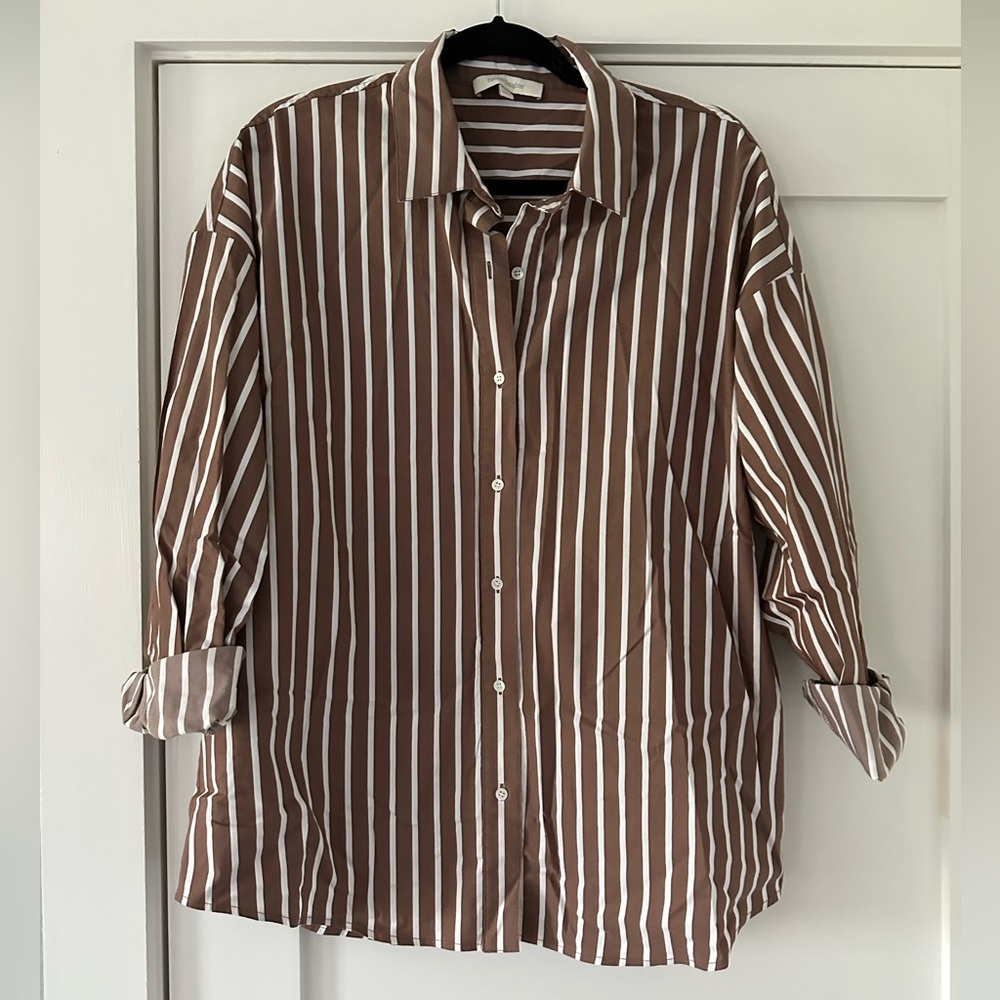 Favorite Daughter Button Down Oxford Stripe Small